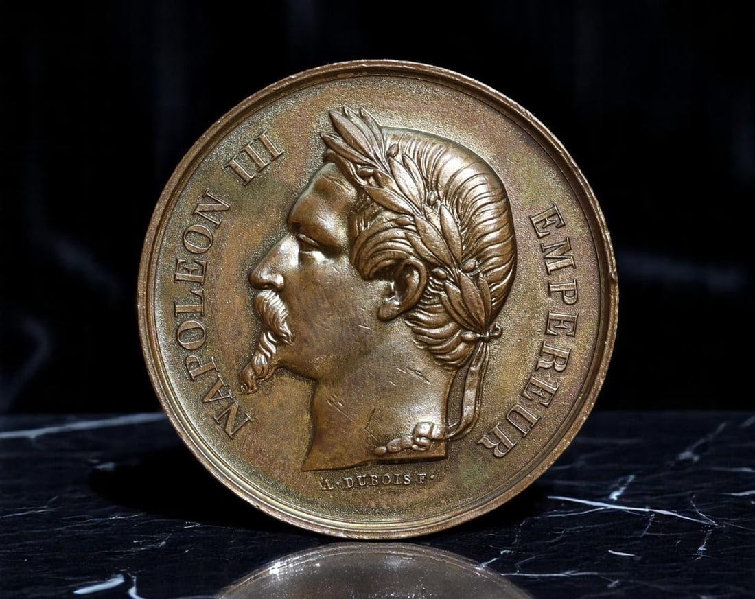 FRANCE: Napoleon III - Bronze Marriage Medal, 1853 Paris (38mm, 25g) (1 of 2)