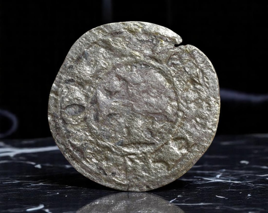 SPAIN: Alfonso I of Aragon - Billon Dinero Coin, Toledo Mint, 1162-1196 (18mm): Struck during the reign of Alfonso I in the historic city of Toledo, this billon Dinero coin is a rare vestige of early Iberian medieval currency. The obverse bears a faint left-facing bust with remna