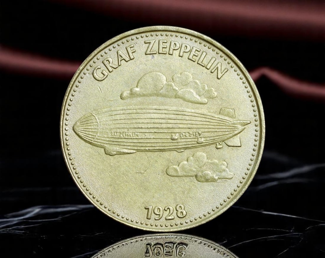 GERMANY: Graf Zeppelin - Shell Oil Advertising Coin, 1928 (26mm) (1 of 2)