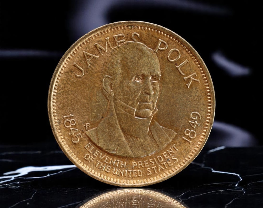 USA: Expansion & Ambition - James K. Polk Presidential Portrait Medal, c.20th Century, 26mm (1 of 2)