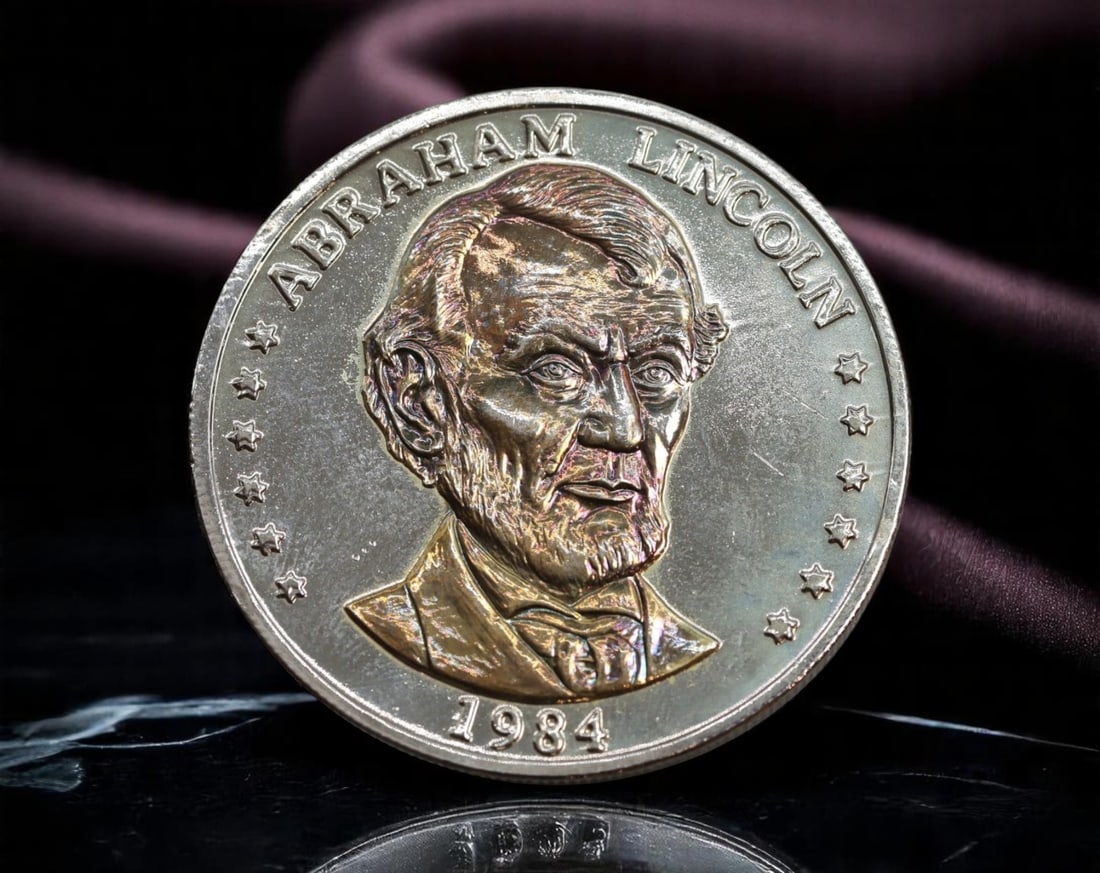 USA: Abraham Lincoln - 175th Anniversary Commemorative Coin, 1984 (39mm) (1 of 2)