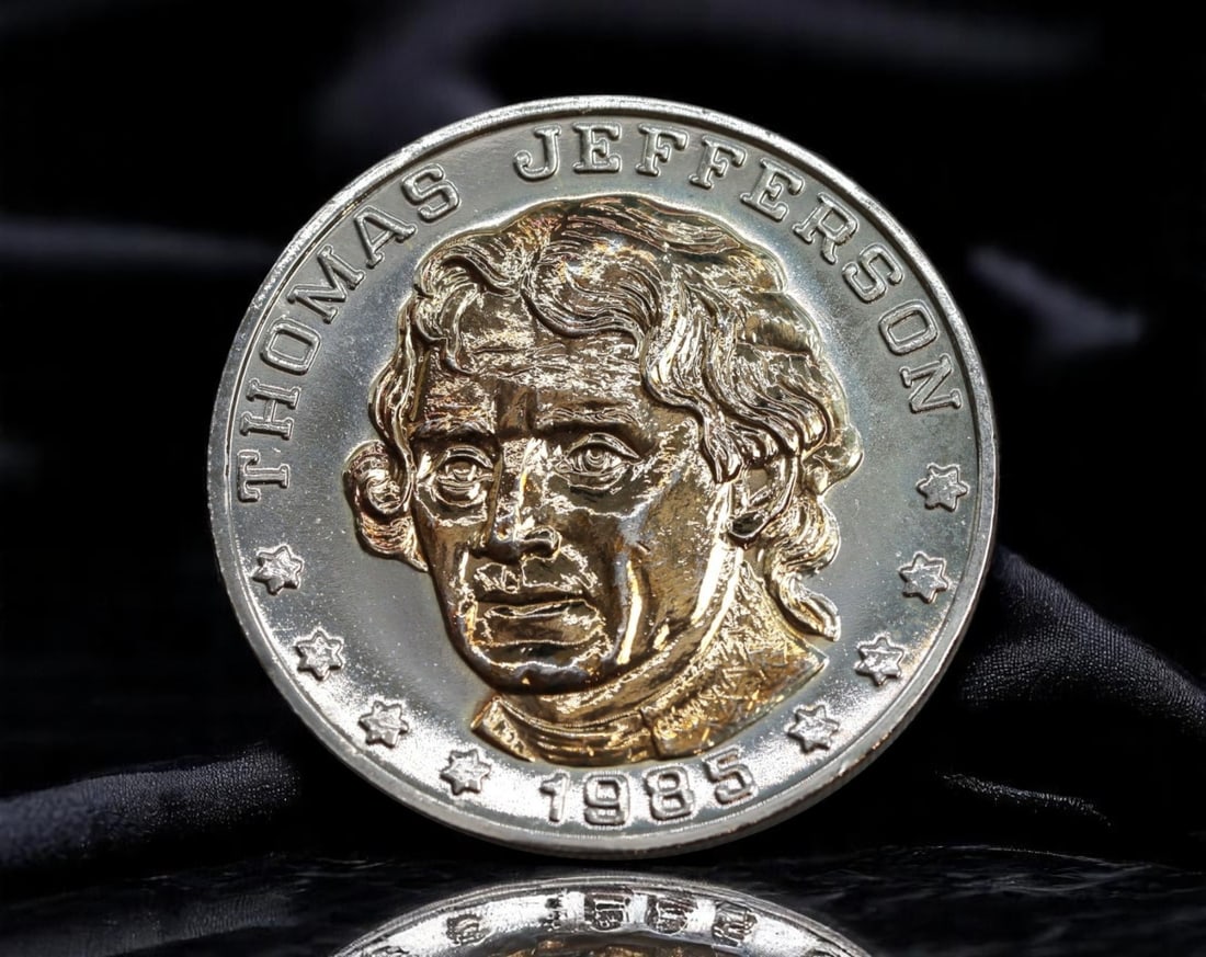UNITED STATES: Thomas Jefferson - 185th Anniversary Commemorative Coin, 1985 (39mm) (1 of 2)