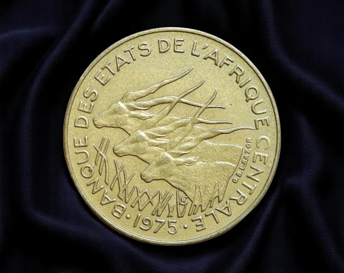 CENTRAL AFRICAN STATES: Pan-African Identity - Antelope Unity 10 Francs Coin, 1975, 23mm (1 of 2)