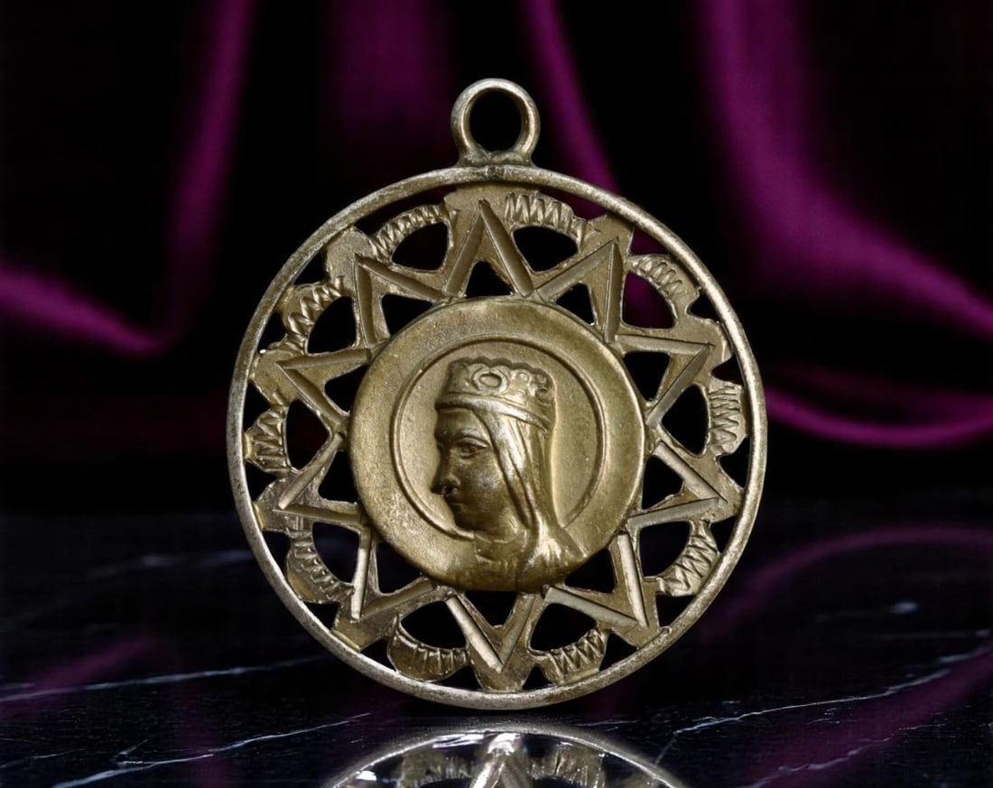 SPAIN/CATALONIA: Montserrat - Radiant Madonna Devotional Medal Coin, ND, 27mm (1 of 2)