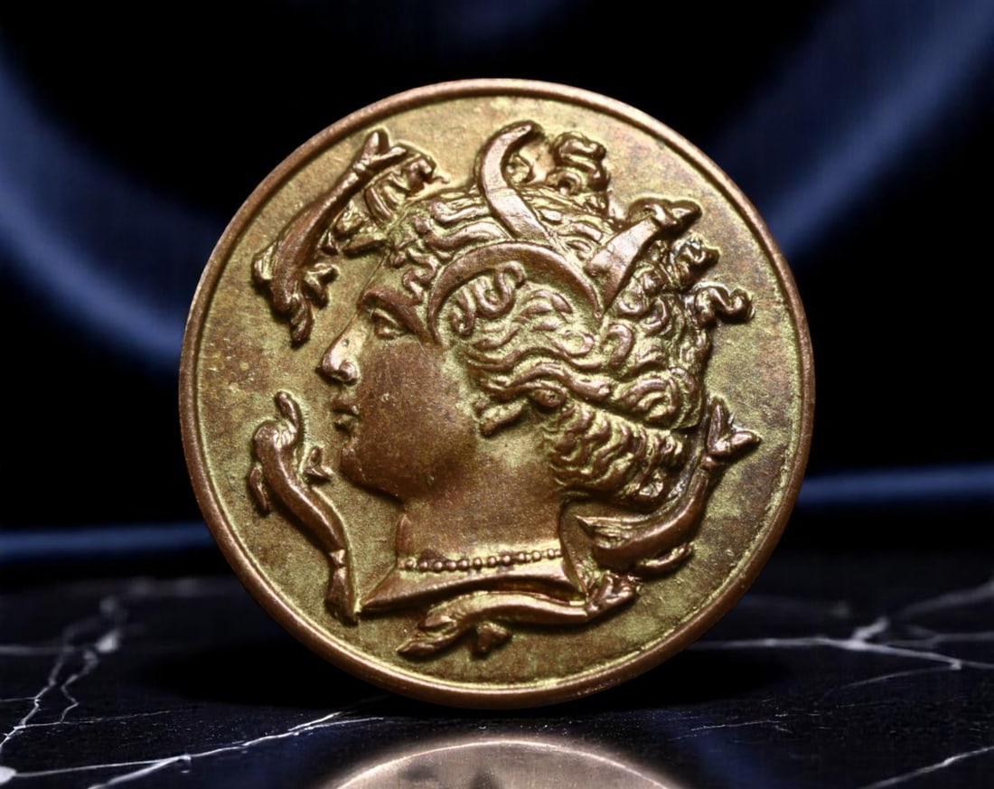 ITALY: Classical Revival - Athena and Quadriga Bronze Medal, circa 19th Century, 20mm (1 of 2)