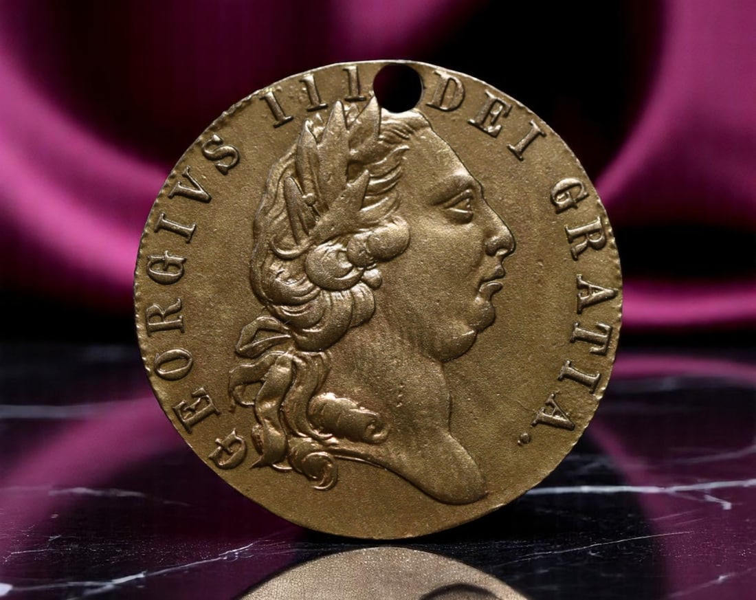 GREAT BRITAIN: George III - Royal Arms Loyalist Spade Guinea Jeton, 1798, 25mm (1 of 2)