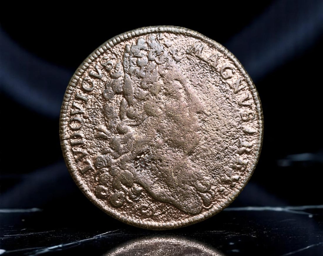 FRANCE: Louis XIV - Sun King's Triumph Jeton, circa 1680, 24mm (1 of 2)