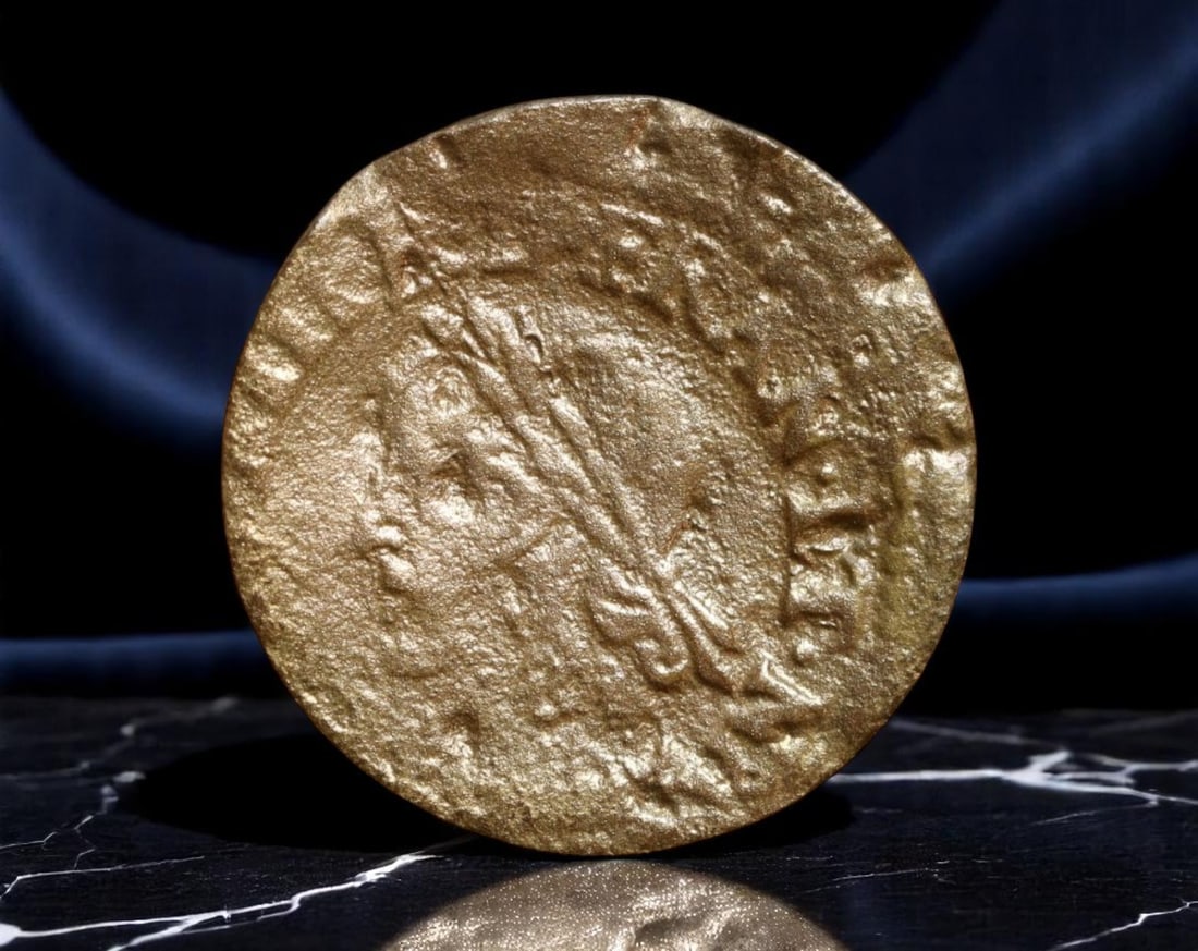FRANCE: Louis XIII - Royal Authority Double Tournois Coin, 1642-1643, 19.7mm: Struck during the final years of Louis XIII's reign, this copper Double Tournois radiates the aura of sovereign strength amid a France poised on the threshold of absolutist glory. The crowned portrait