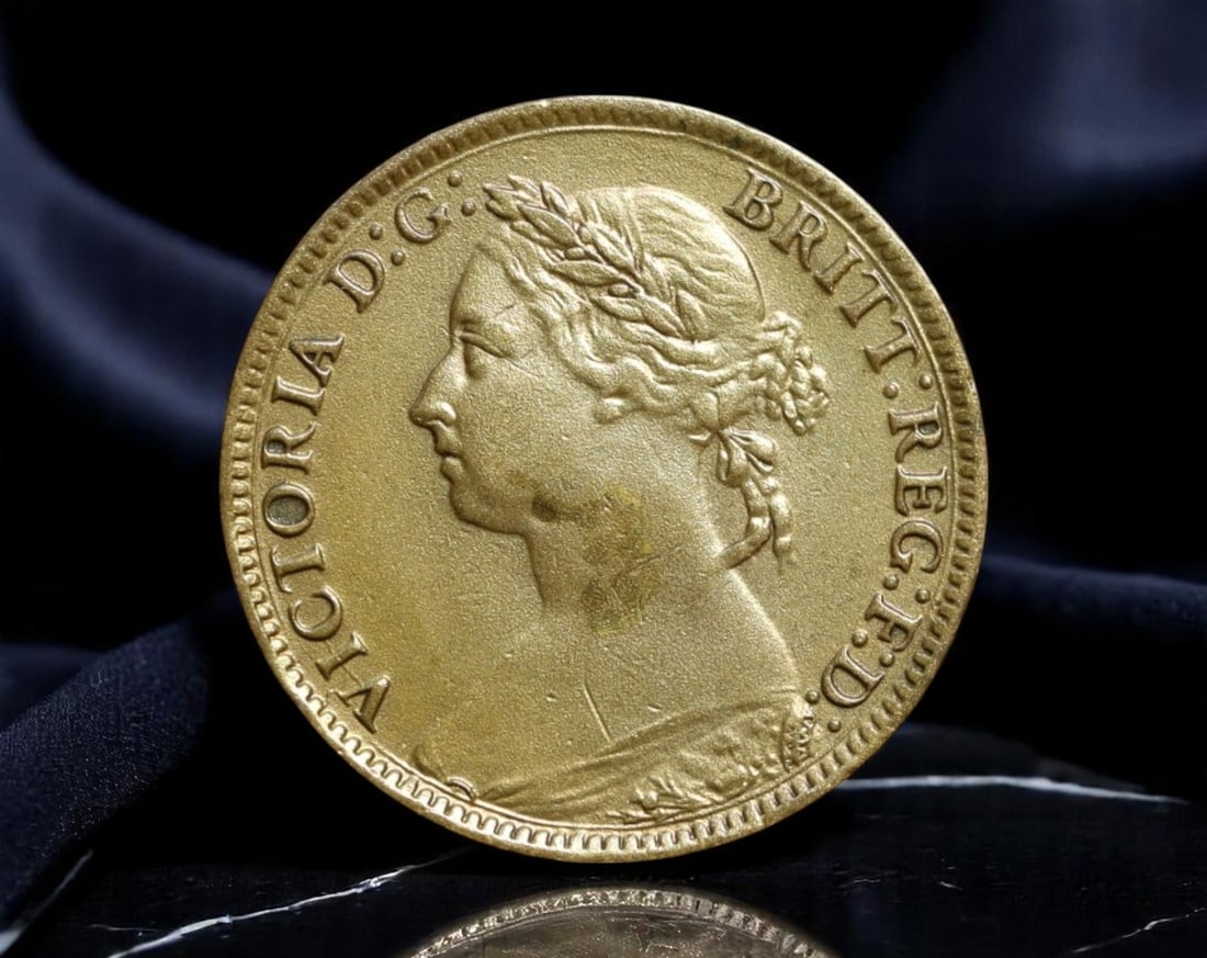 UNITED KINGDOM: Queen Victoria - Imperial Ascendancy Farthing Coin, 1884, 20mm: Minted at the zenith of British imperial influence, this 1884 Farthing encapsulates the poised confidence of the Victorian era. The obverse presents the youthful yet resolute laureate portrait of Quee
