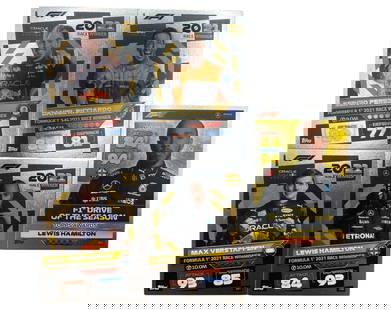 F1 Turbo Attax: 5-Card Silver Foil Lot - Race Winners & Awards, 2021 EN: This striking 5-card silver foil lot from the 2021 Topps F1 Turbo Attax series showcases key race winners and honors from one of the most dramatic seasons in modern Formula One history. Anchored by hi