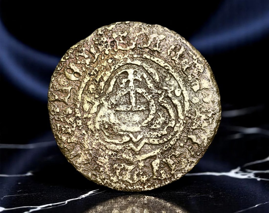 GERMANY/NURNBERG: Civic Virtue - Merchant Guilds Jeton, circa 16th-17th Century, 24mm: Forged in the thriving mercantile hubs of Nurnberg, this circa 16th-17th century jeton reflects the burgeoning ideals of trade guilds and civic order during the early modern period. On one face, an in