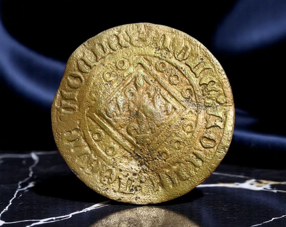GERMANY/NURNBERG: Mercantile Aspiration - Ship Penny Jeton, Early 16th Century, 27mm: Sailing into the commercial heart of Renaissance Europe, this early 16th-century Nuremberg jeton captures the spirit of exploration and mercantile ambition. At its center, a stylized merchant ship cre