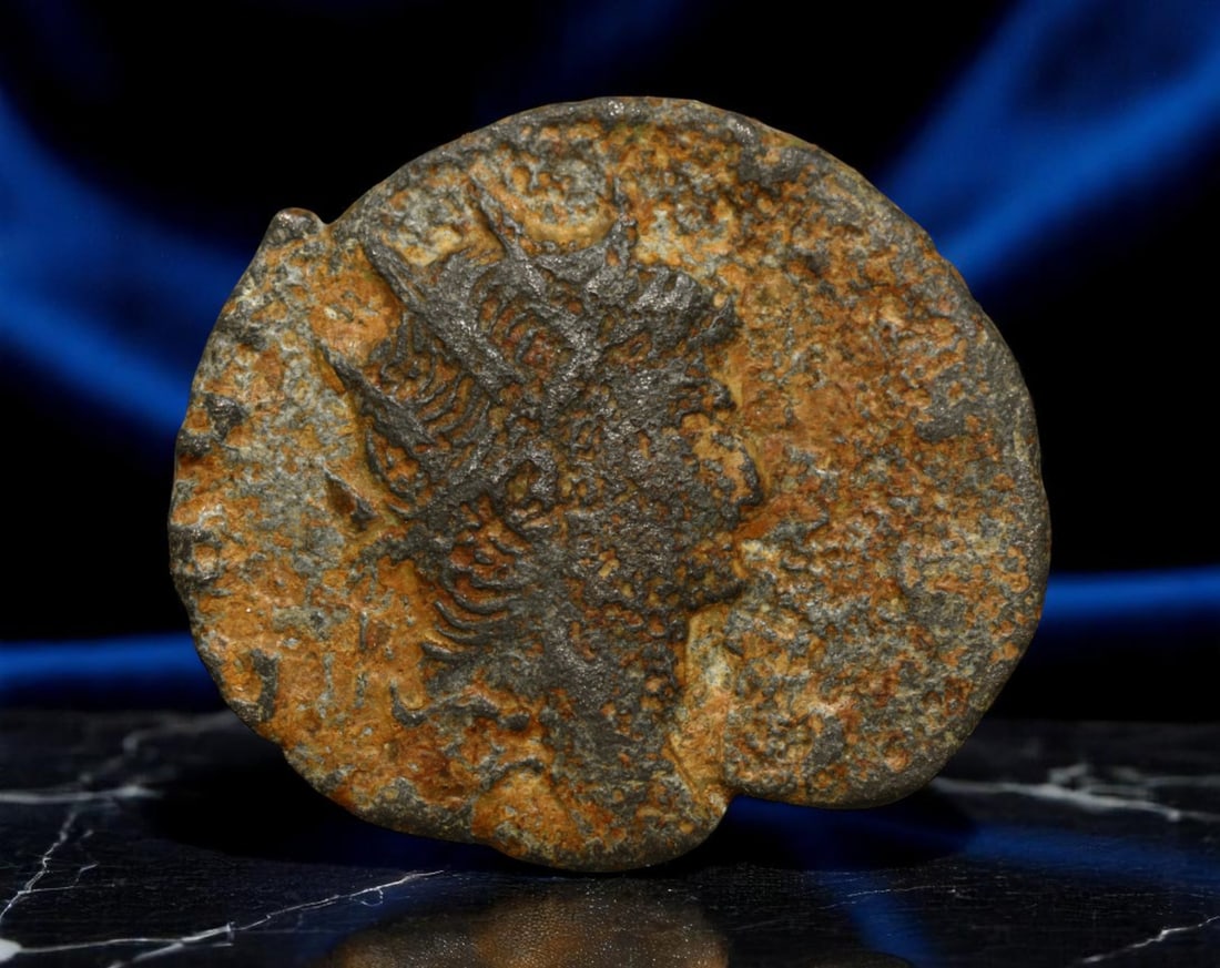 ROMAN EMPIRE: Ancient AE Coin Bronze Issue, 18mm: Issued during one of the most transformative epochs of the Roman Empire, this bronze coin embodies the endurance and adaptability of Roman statecraft across centuries. Its compact flan and timeworn su