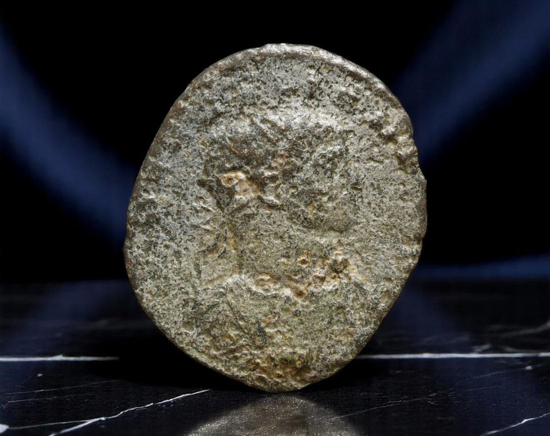 ROMAN EMPIRE: Ancient AE Coin Bronze Issue, 22mm: Issued during one of the most transformative epochs of the Roman Empire, this bronze coin embodies the endurance and adaptability of Roman statecraft across centuries. Its compact flan and timeworn su