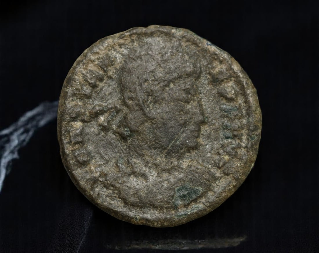 ROMAN EMPIRE: Ancient AE Coin - Bronze Issue, 16.3mm: A diminutive bronze coin from the Roman Empire, emblematic of the empire's evolving monetary system during times of economic transition. As silver reserves dwindled and inflation surged, bronze coinag