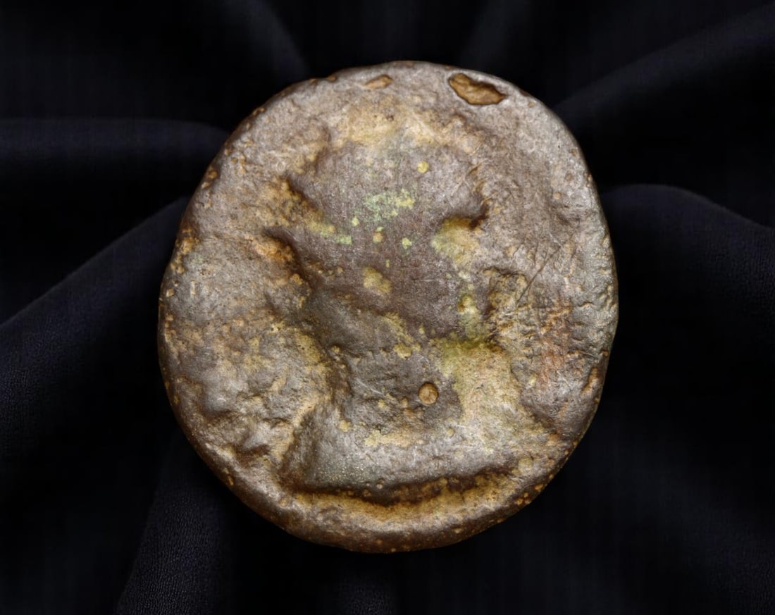 ROMAN EMPIRE: Ancient AE Coin - Bronze Issue, 18.9mm: A diminutive bronze coin from the Roman Empire, emblematic of the empire's evolving monetary system during times of economic transition. As silver reserves dwindled and inflation surged, bronze coinag
