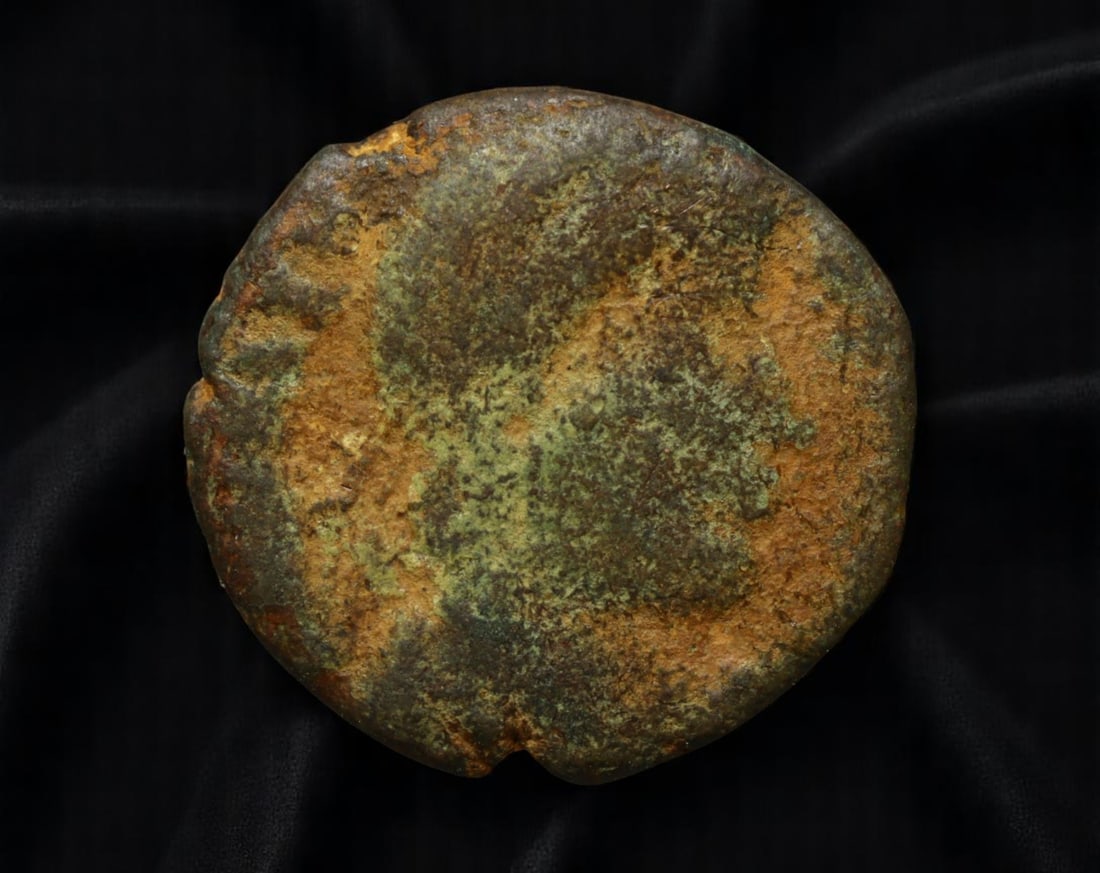 ROMAN EMPIRE: Ancient AE Coin Bronze Issue, 16mm: Issued during one of the most transformative epochs of the Roman Empire, this bronze coin embodies the endurance and adaptability of Roman statecraft across centuries. Its compact flan and timeworn su