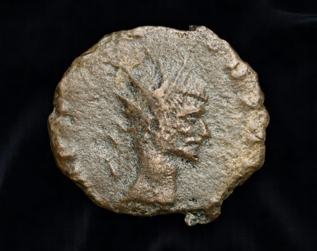 ROMAN EMPIRE: Ancient AE Coin - Bronze Issue, 18.7mm: A diminutive bronze coin from the Roman Empire, emblematic of the empire's evolving monetary system during times of economic transition. As silver reserves dwindled and inflation surged, bronze coinag