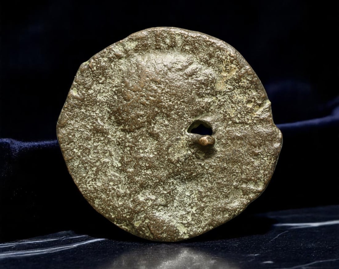 ROMAN EMPIRE: Ancient AE Coin Bronze Issue, 22mm: Issued during one of the most transformative epochs of the Roman Empire, this bronze coin embodies the endurance and adaptability of Roman statecraft across centuries. Its compact flan and timeworn su