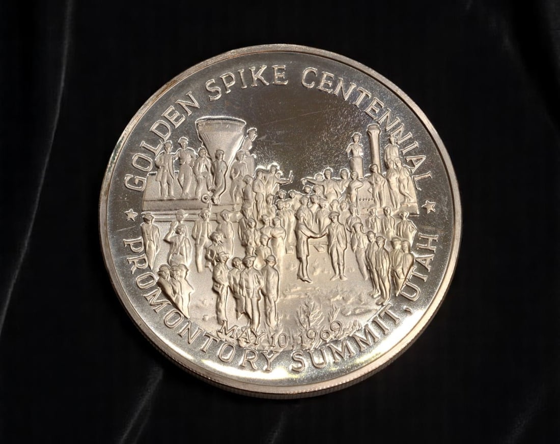 UNITED STATES: Golden Spike Centennial - Franklin Bronze Medal, Promontory Utah, 1969 Proof (39mm) (1 of 2)