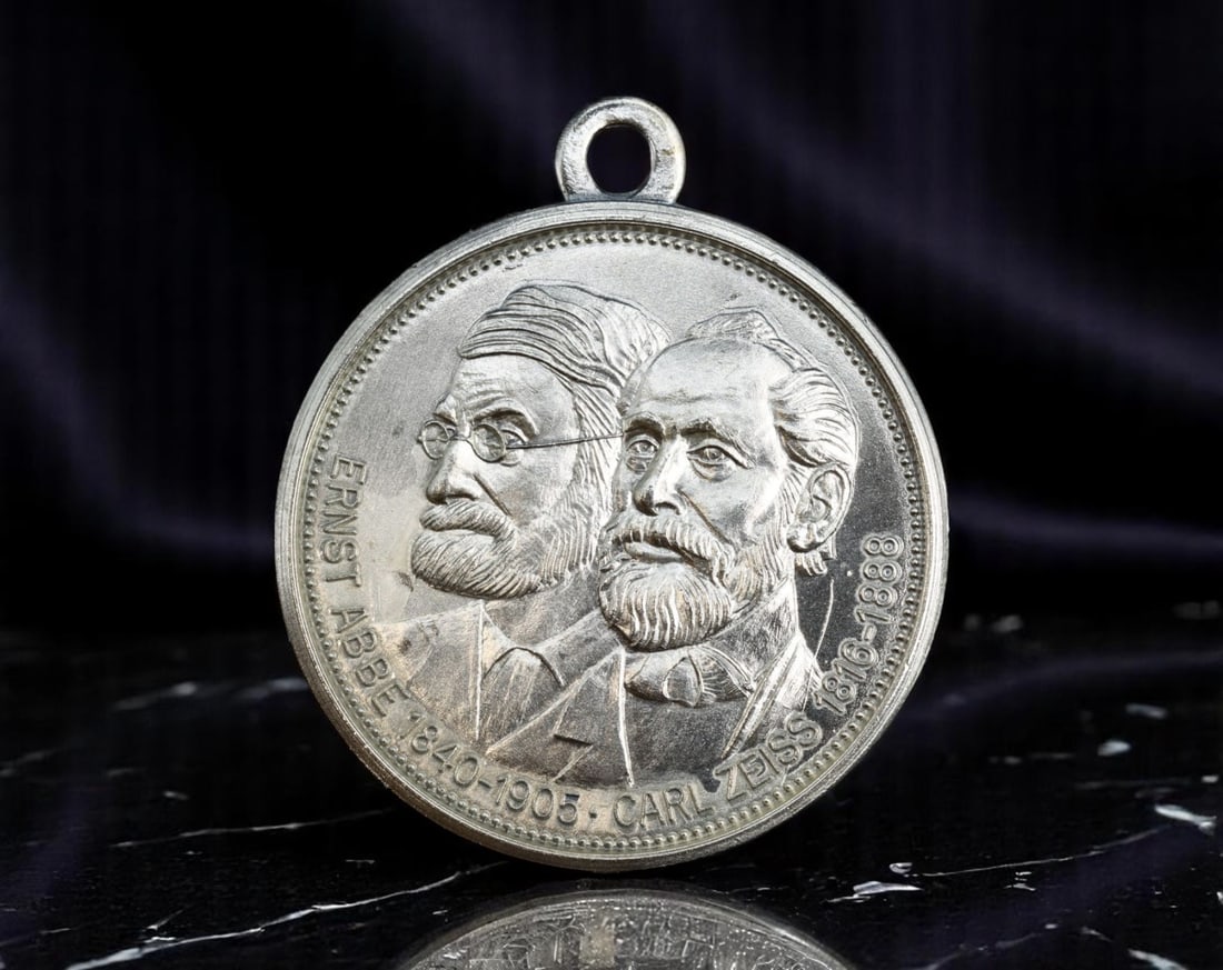 GERMANY: Vision Through Science - Carl Zeiss & Ernst Abbe Commemorative Medal, ca. mid-20th c., 52mm: Celebrating the pioneering partnership that reshaped modern optics, this large-format commemorative medal honors Carl Zeiss (1816-1888) and Ernst Abbe (1840-1905)-the intellectual and industrial force