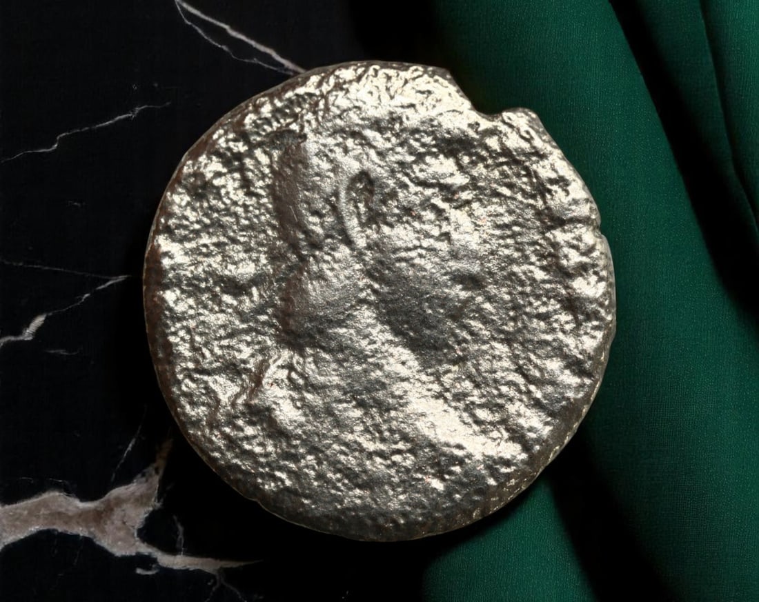 ROMAN EMPIRE: Ancient AE Coin Bronze Issue, 19mm: Issued during one of the most transformative epochs of the Roman Empire, this bronze coin embodies the endurance and adaptability of Roman statecraft across centuries. Its compact flan and timeworn su