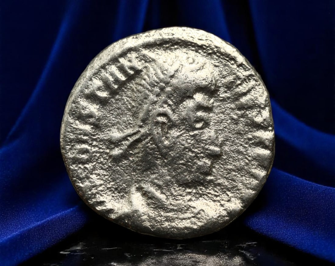 ROMAN EMPIRE: Ancient AE Coin Bronze Issue, 16mm: Issued during one of the most transformative epochs of the Roman Empire, this bronze coin embodies the endurance and adaptability of Roman statecraft across centuries. Its compact flan and timeworn su