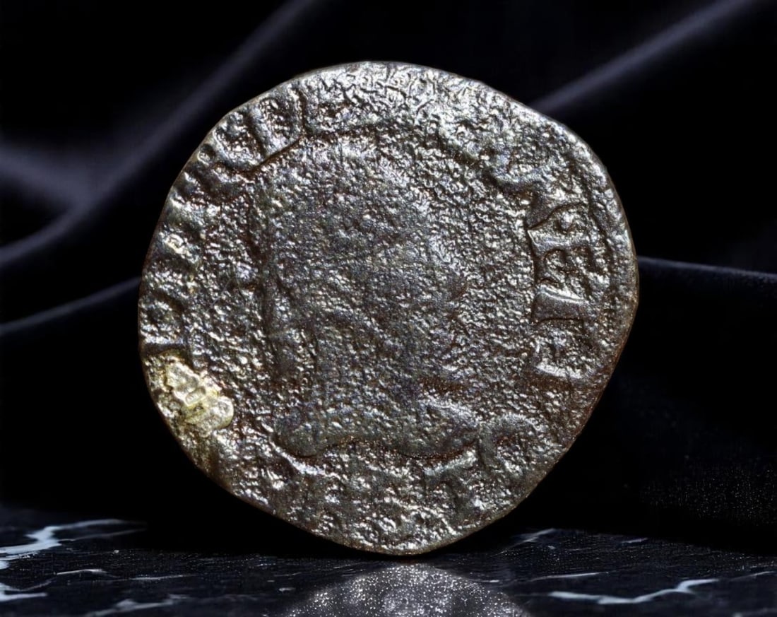 FRANCE/FEUDAL: Henri III of France - Douzain aux Deux H, 1586 D Lyon Mint, 20mm (1 of 2)