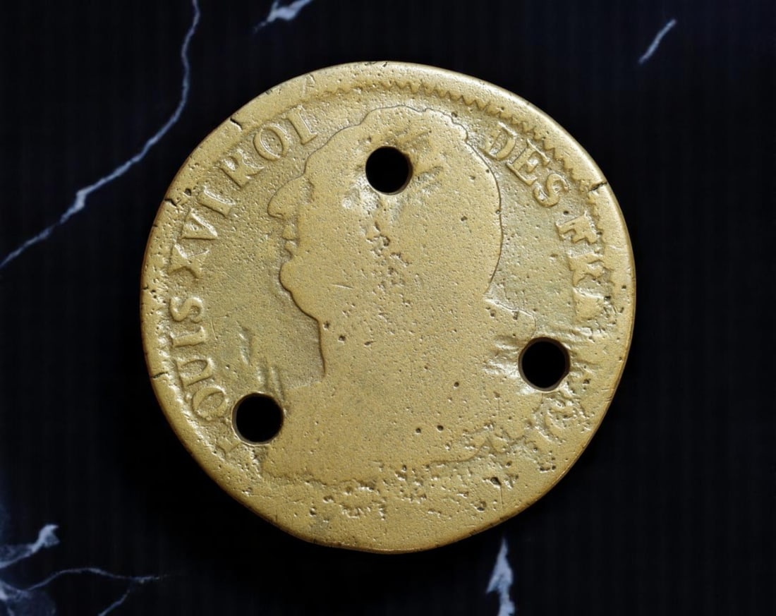 FRANCE/REVOLUTIONARY: Louis XVI - Constitutional Authority 2 Sols Coin, 1792 A Orleans Mint, 33mm: Struck in the final years of France's Ancien Regime, this 2 Sols coin from 1792 bears the effigy of King Louis XVI-crowned not by divine right but by constitutional compromise. His laureate bust, left