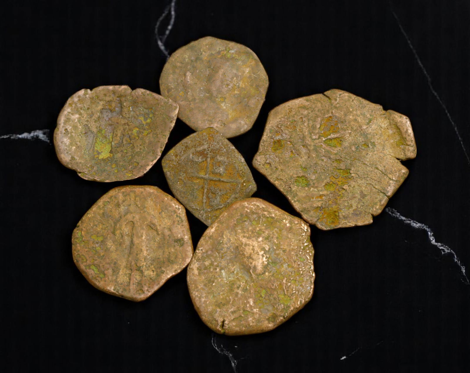 BYZANTINE: Symbols of Faith and Empire - Uncleaned Bronze Coin Lot, ca. 6th-12th Century AD, 11-22mm (1 of 1)