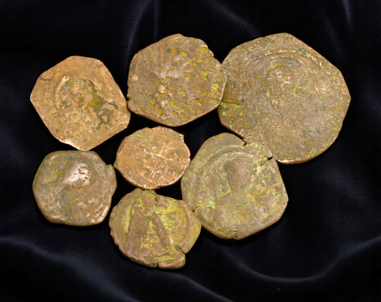 BYZANTINE EMPIRE: Christian Legacy - Uncleaned Bronze Coin Lot, ca. 6th-12th Century AD, 11-21mm (1 of 1)