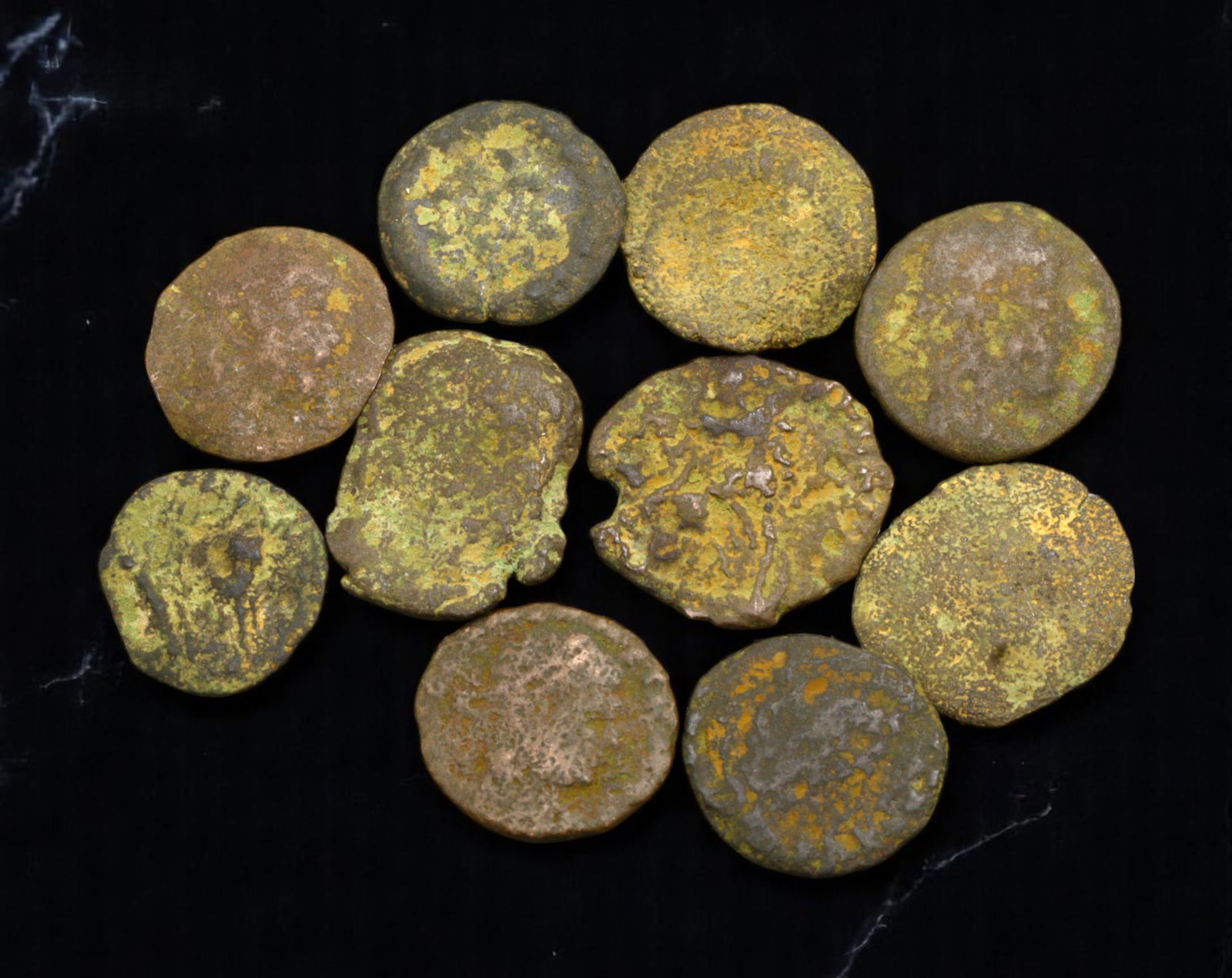 ROMAN EMPIRE: The Currency of Decline - Uncleaned Bronze Coin Lot, ca. 3rd-5th Century AD, 11-16mm (1 of 1)