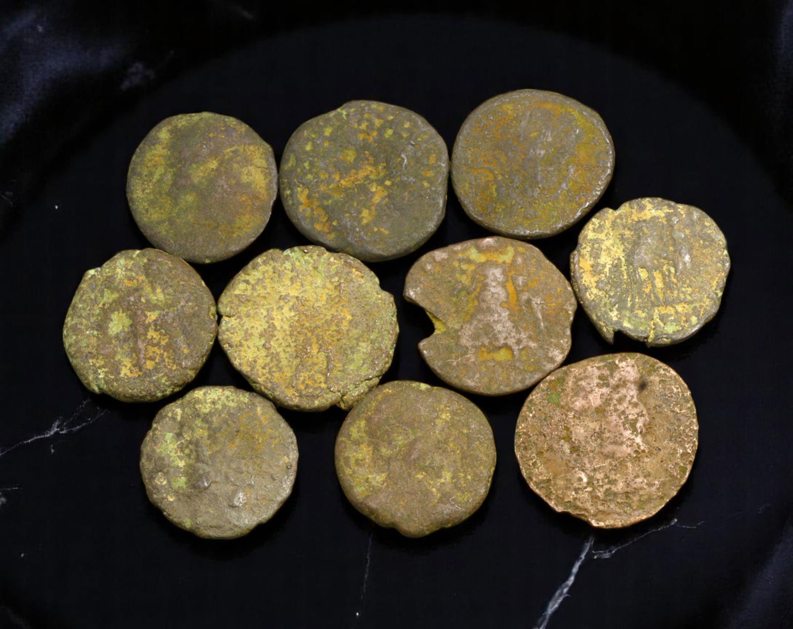 ROMAN EMPIRE: Shadows of Empire - Uncleaned Bronze Coin Lot, ca. 3rd-5th Century AD, 13-16mm (1 of 1)
