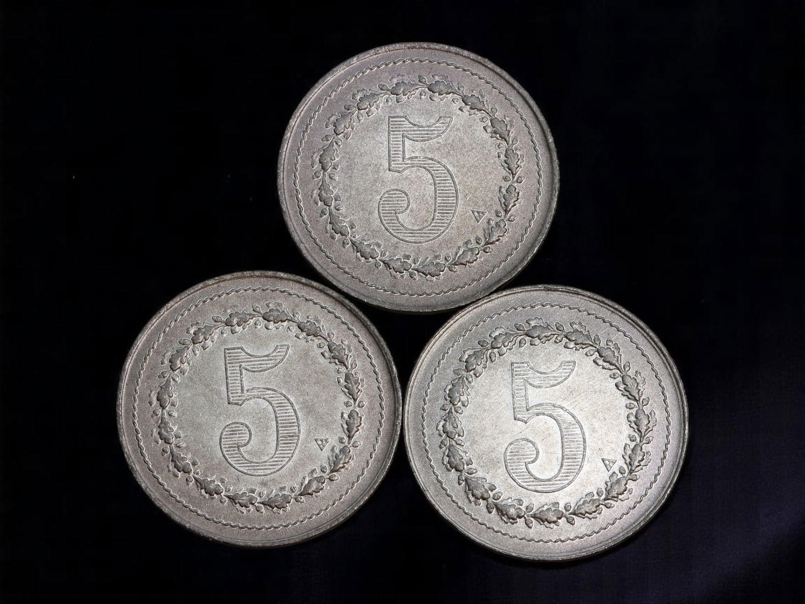 GERMANY: Notgeld Era - Emergency 5 Mark Token Coin Lot (Aluminum), c.1920s, 36mm (1 of 2)