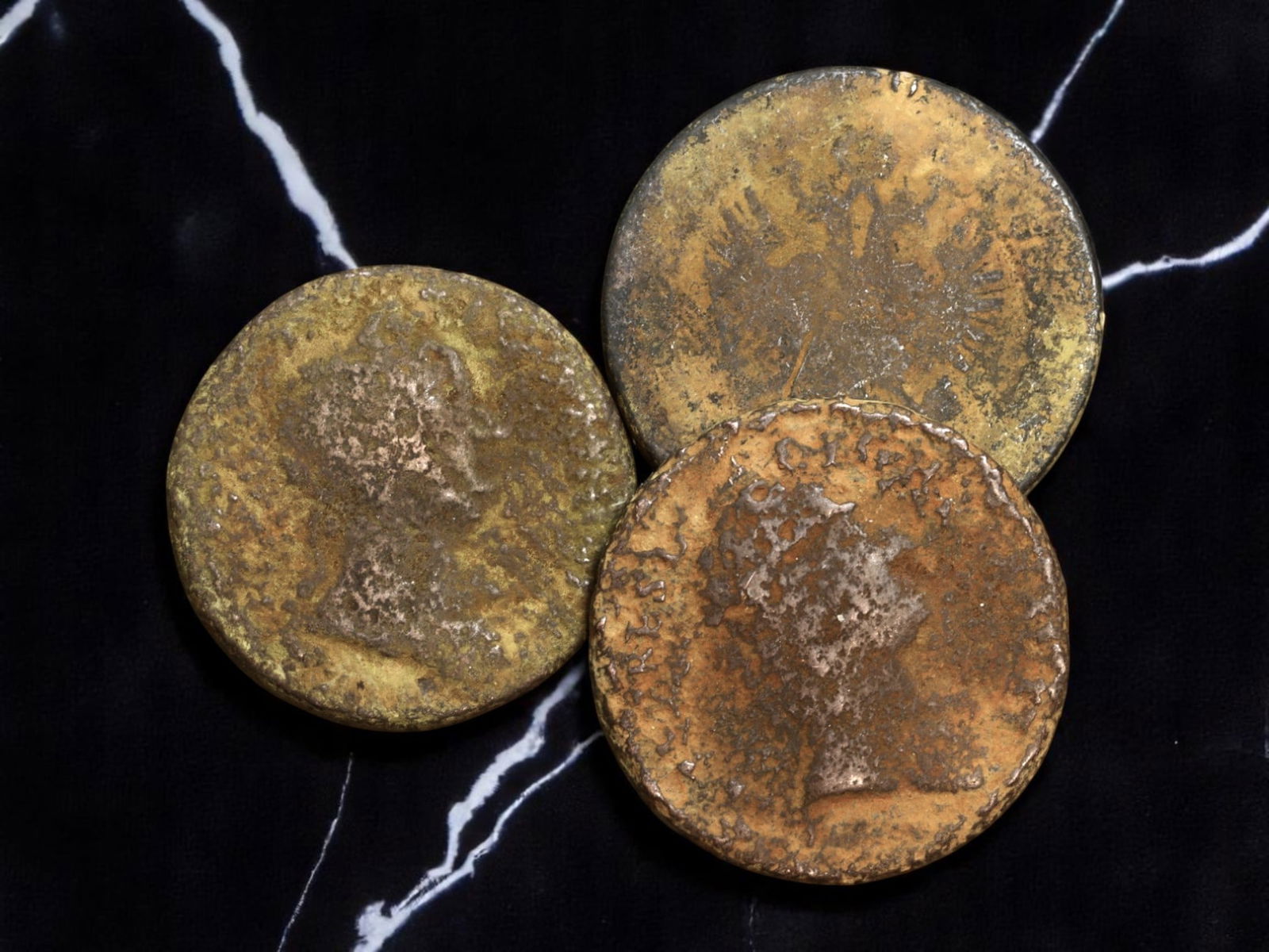 AUSTRIA & RUSSIA: Habsburg Kreutzer and Russian Kopeck Coins, 1760s-1800s, 25-27mm (1 of 1)