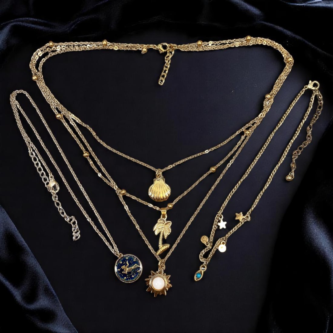 Celestial & Coastal Dreams - Charm Motif Multi-Layered Necklaces, 32-56cm (1 of 1)