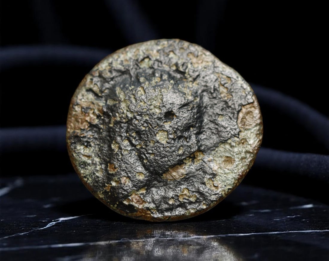 ROMAN EMPIRE: Ancient AE Coin Bronze Issue, 20mm: Issued during one of the most transformative epochs of the Roman Empire, this bronze coin embodies the endurance and adaptability of Roman statecraft across centuries. Its compact flan and timeworn su