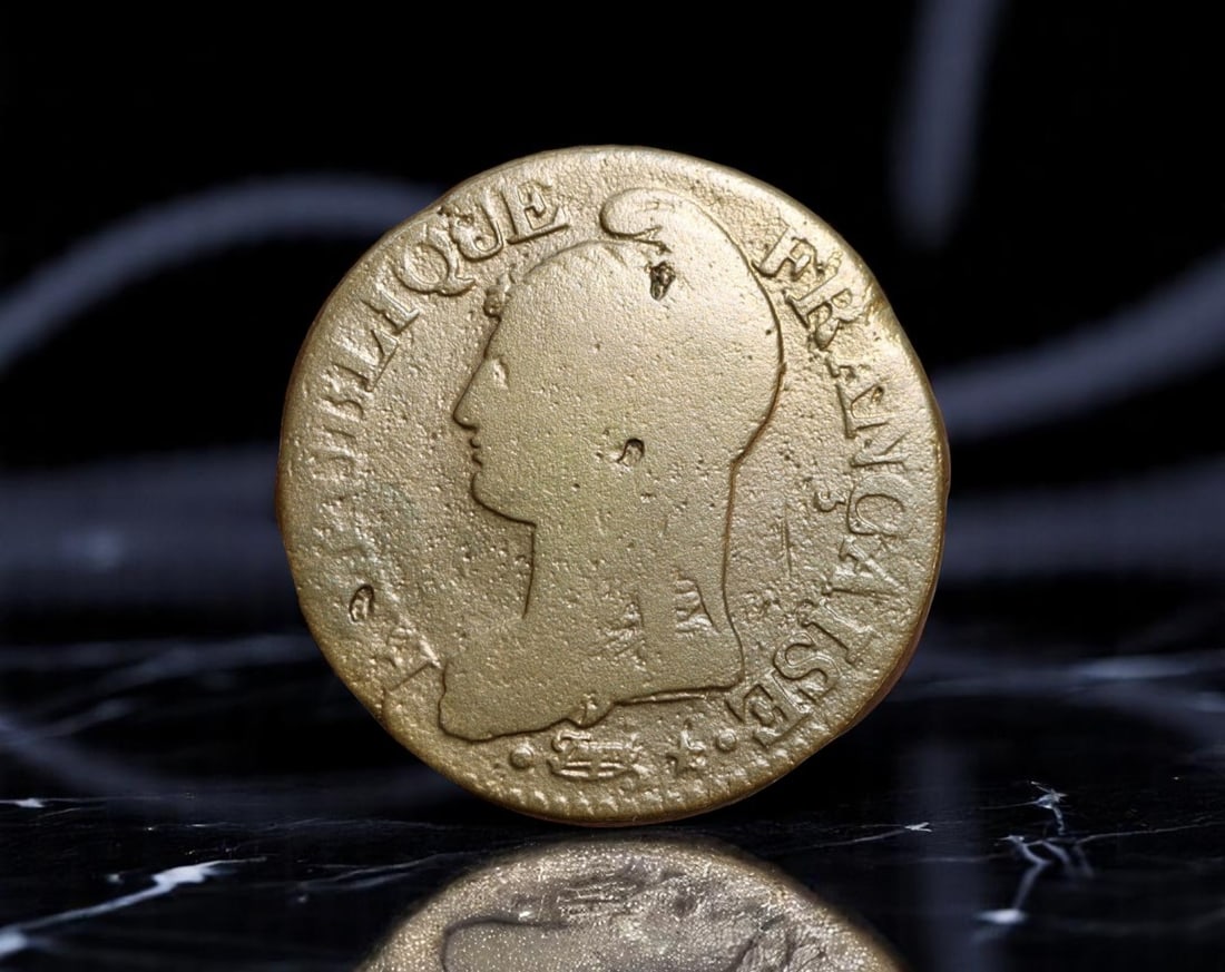 FRANCE/REVOLUTIONARY PERIOD: Liberty Allegory Republican Five Centimes Coin, 1799 Metz Mint AA, 28mm (1 of 2)