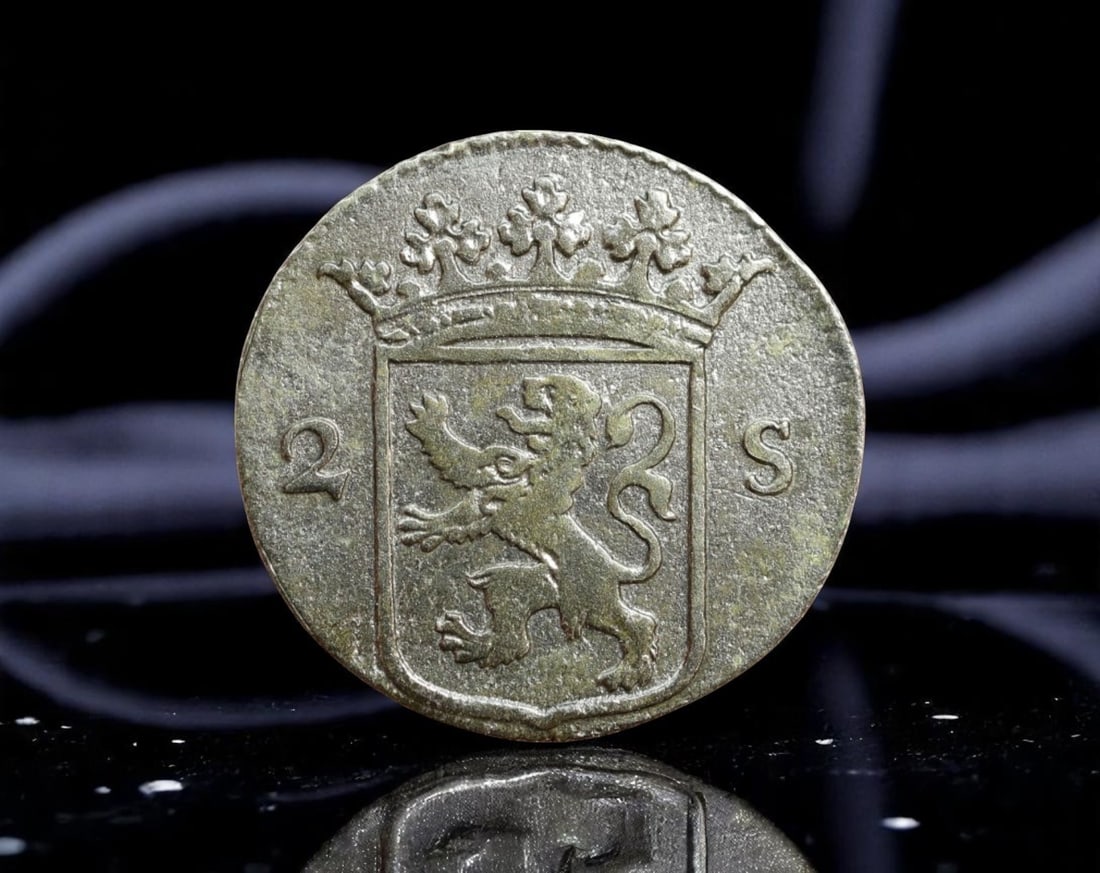 NETHERLANDS/UTRECHT: Provincial Sovereignty - Armorial Strength 2 Stuiver Coin, 1788, 19mm: Issued during the final twilight of the Dutch Republic, this 1788 Utrecht 2 Stuiver coin radiates the fierce local pride of the provincial states. The crowned lion rampant, a symbol of Utrecht's marti
