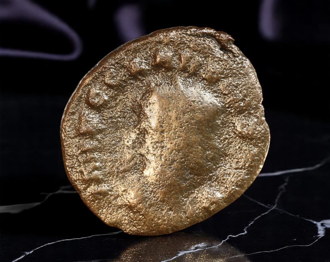 ROMAN EMPIRE: Ancient AE Coin Bronze Issue, 21mm: Issued during one of the most transformative epochs of the Roman Empire, this bronze coin embodies the endurance and adaptability of Roman statecraft across centuries. Its compact flan and timeworn su