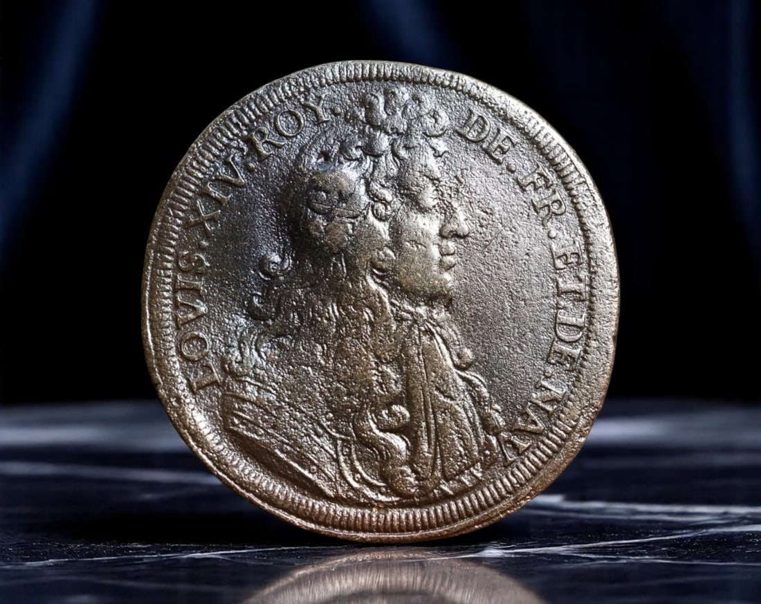FRANCE: Louis XIV - Absolutist Glory "Ex Lilio Lilia" Jeton, ND circa late 17th Century, 28mm (1 of 2)