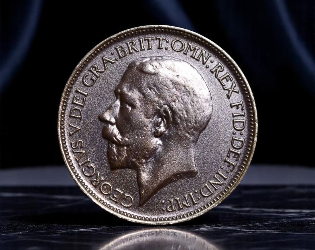 UNITED KINGDOM: King George V - Imperial Maritime Identity Half Penny Coin, 1911, 25mm (1 of 2)