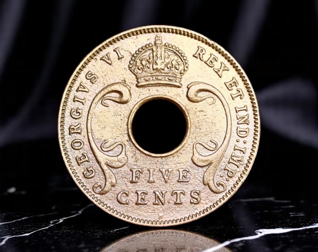 EAST AFRICA: George VI - Five Cents Coin, 1939 (25mm) (1 of 2)