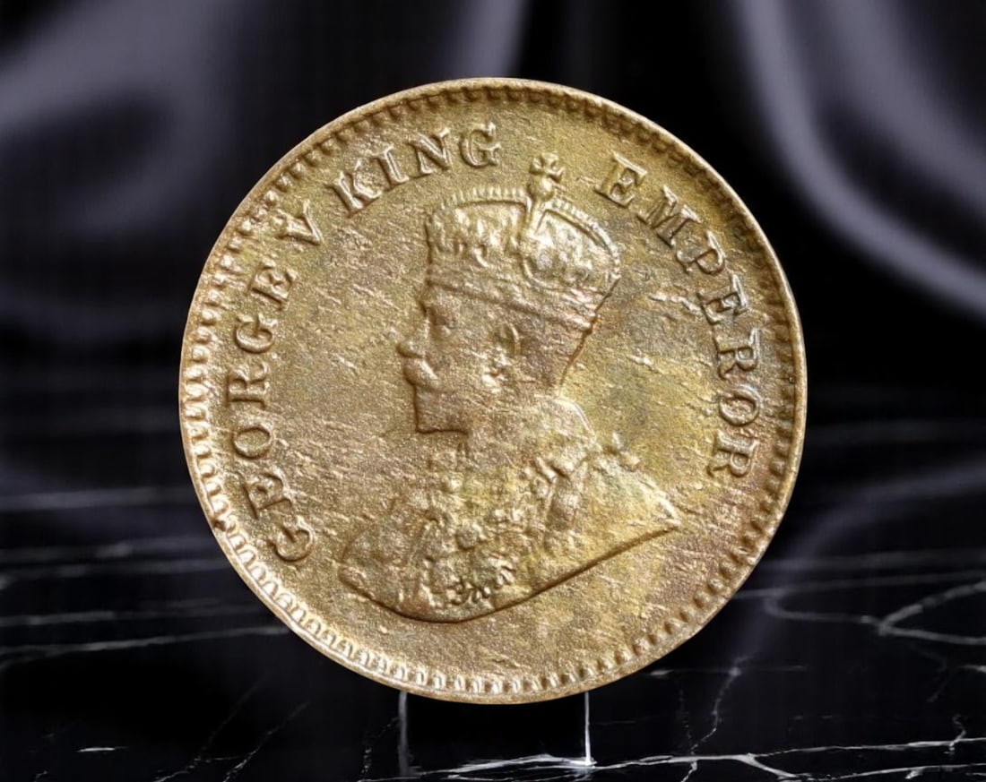 BRITISH INDIA: George V - Imperial Authority 1/12 Anna Coin, 1935, 17mm (1 of 2)