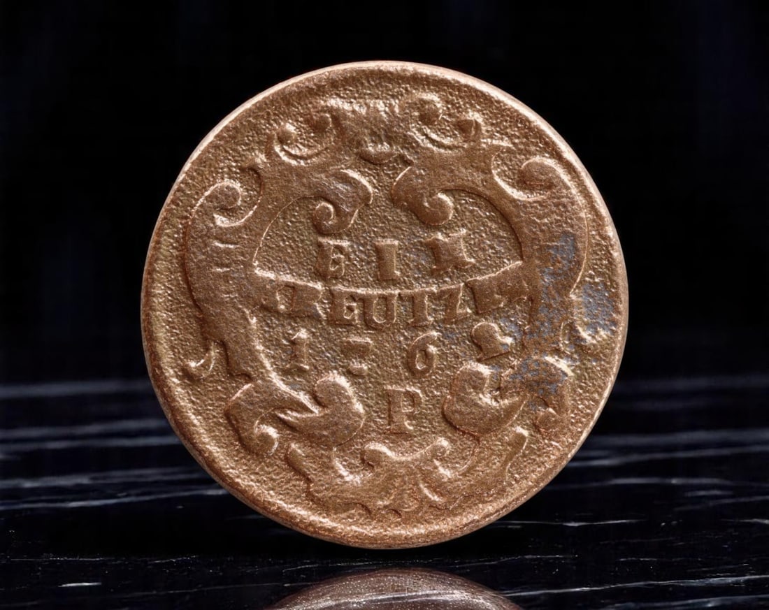 AUSTRIA: Maria Theresa - Rococo Provincial 1 Kreuzer Coin, 1762 P Hall Mint, 26mm: This richly adorned 1 Kreuzer coin from 1762 exemplifies the ornate monetary style of the Maria Theresa era, where statecraft and artistry intertwined. The empress's dignified profile, rendered in neo
