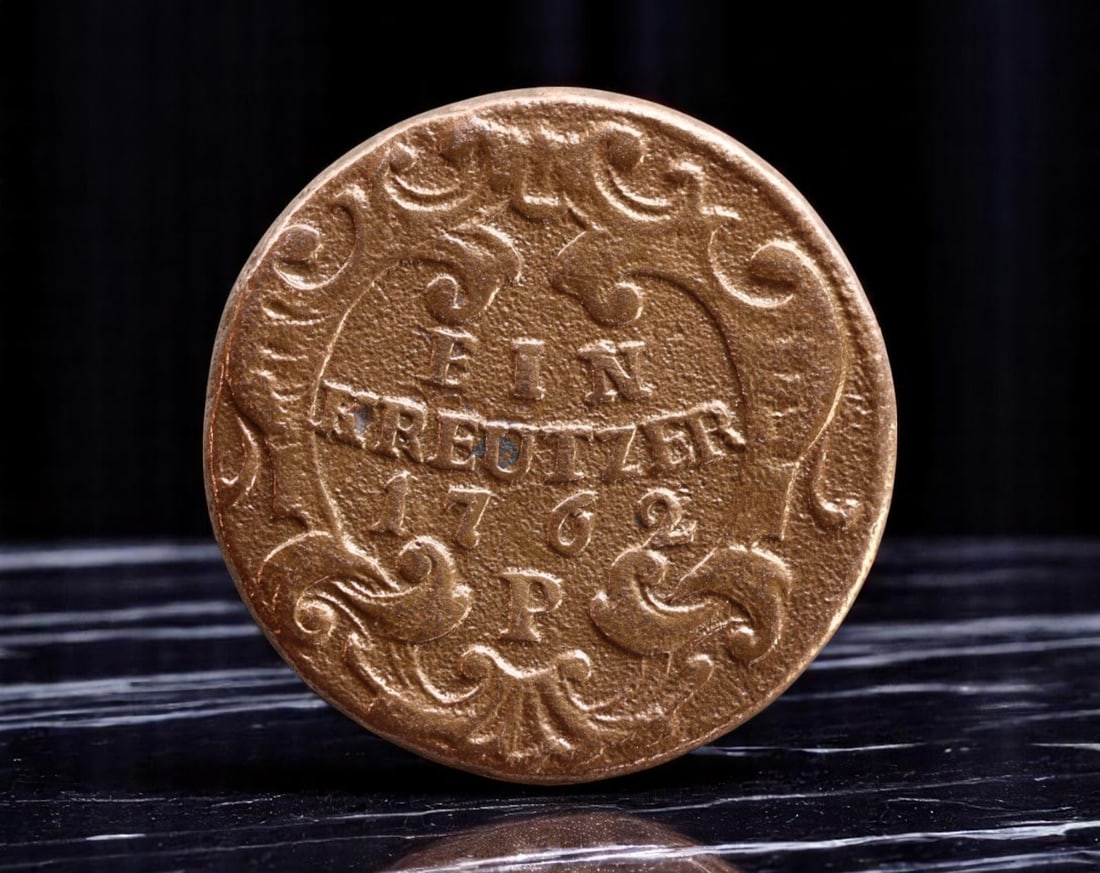 AUSTRIA: Maria Theresa - Baroque Reform Era 1 Kreuzer Coin, 1762 P Hall Mint, 24mm: Struck during the reign of Empress Maria Theresa, this 1762 1 Kreuzer coin reflects a transformative era when Enlightenment ideals clashed with dynastic traditions. The obverse bears the stylized prof