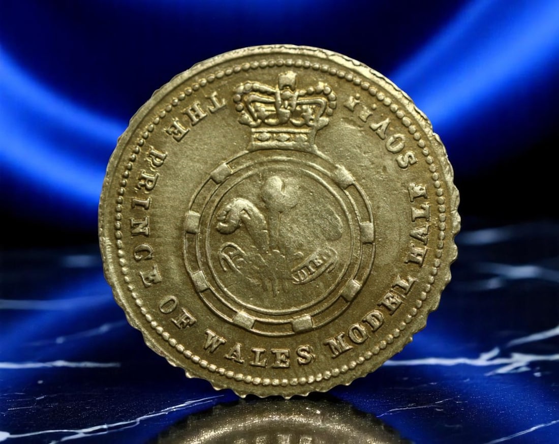GREAT BRITAIN: Victoria & Prince of Wales - Model Halfpenny Coin, 1869, 20mm: A charming relic of Victorian innovation, this 1869 Model Halfpenny commemorates both Queen Victoria's reign and the symbolic preparation of her heir, the Prince of Wales. One side bears the youthful 