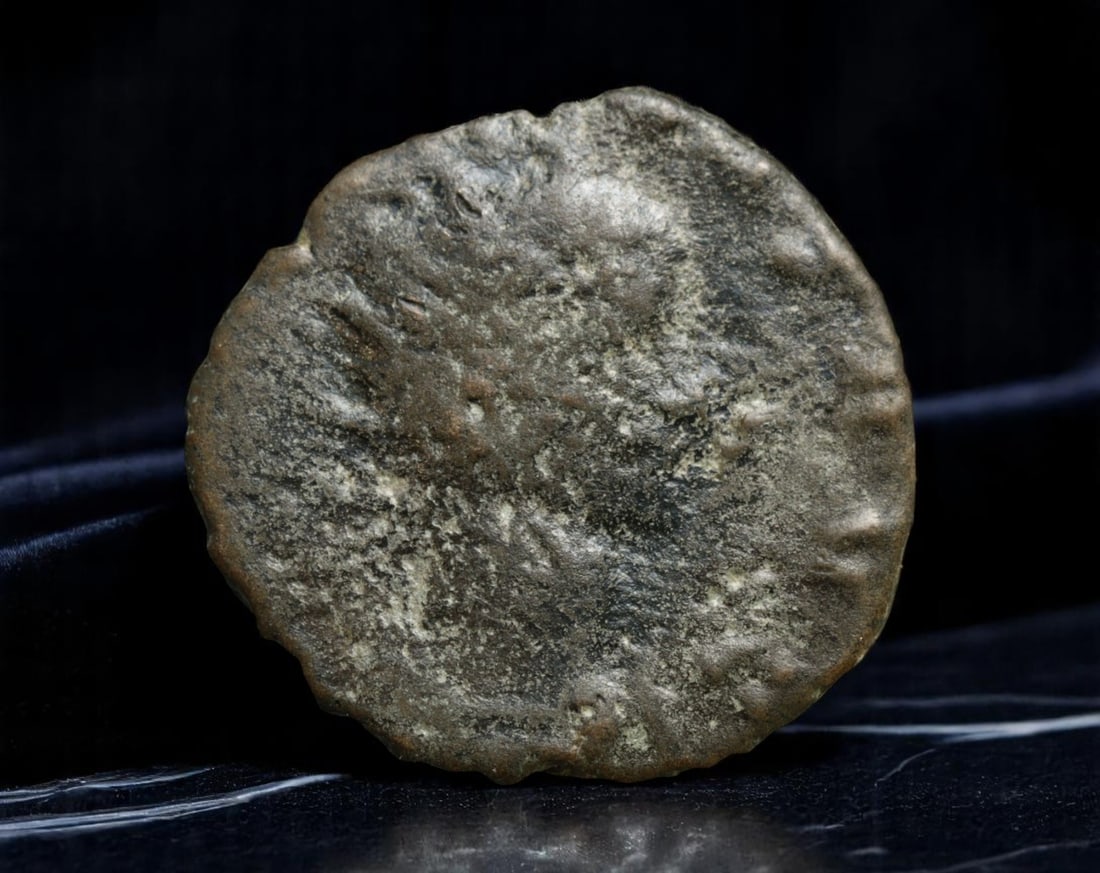ROMAN EMPIRE: Ancient AE Coin - Bronze Issue, 17.5mm: A diminutive bronze coin from the Roman Empire, emblematic of the empire's evolving monetary system during times of economic transition. As silver reserves dwindled and inflation surged, bronze coinag