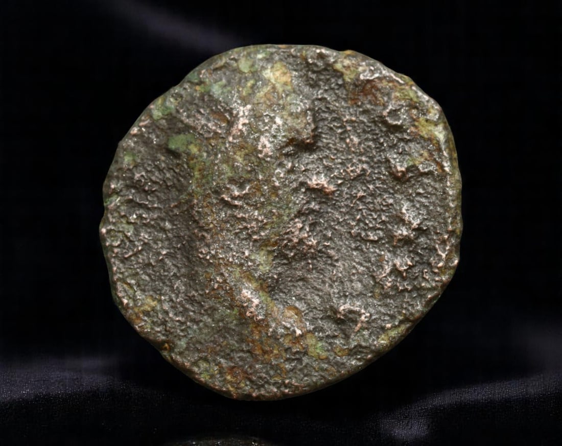 ROMAN EMPIRE: Ancient AE Coin Bronze Issue, 19mm: Issued during one of the most transformative epochs of the Roman Empire, this bronze coin embodies the endurance and adaptability of Roman statecraft across centuries. Its compact flan and timeworn su