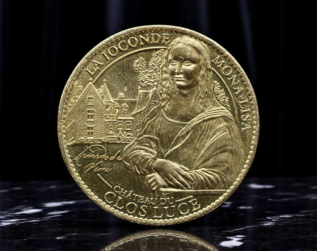 FRANCE: Mona Lisa Tribute - Treasures of France Token, 2012, Ch?teau du Clos Luce, 33mm (1 of 2)